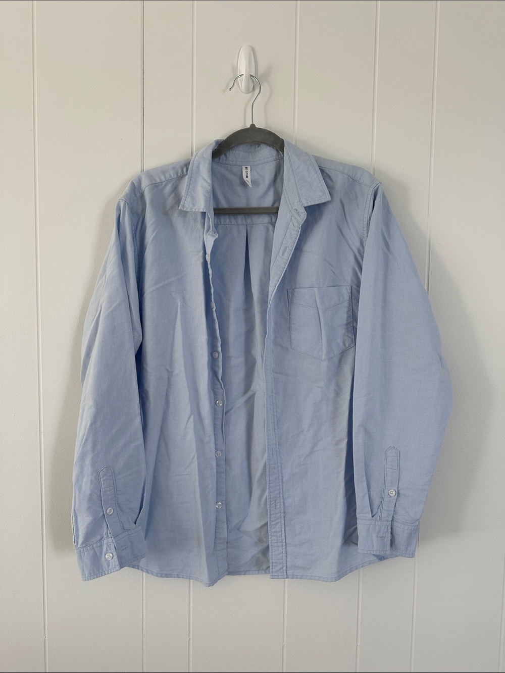 Light Blue Men's Button-Up Shirt Jacket